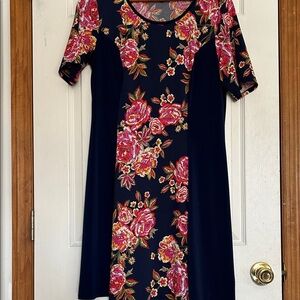 Sami & Jo Navy Dress with Pink Floral Design